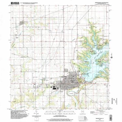 YellowMaps Shelbyville IL topo map, 1:24000 Scale, 7.5 X 7.5 Minute, Historical, 1998, Updated 2002, 26.9 x 22 in - Tyvek
