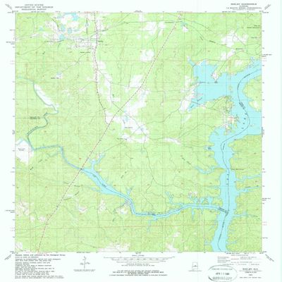 YellowMaps Shelby AL topo map, 1:24000 Scale, 7.5 X 7.5 Minute, Historical, 1980, Updated 1987, 26.8 x 22 in - Tyvek