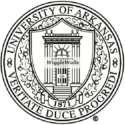 5 Inch Veritate Duce Progredi University Arkansas Logo UARK Razorbacks Hogs AR Hog Removable Wall Decal Sticker Art NCAA Home Room Decor 5 by 5 Inches
