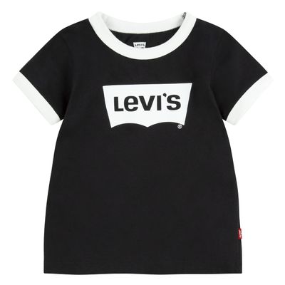 Levi's Girls Classic Batwing T-Shirt, Black Ringer, 6X