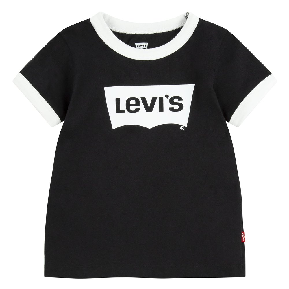 Levi's Girls Classic Batwing T-Shirt, Black Ringer, 6