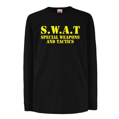 lepni.me Kids T Shirt SWAT Unit - United States Special Weapons and Tactics Team - Military Equipment (14-15 Years Black Yellow)