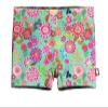 City Threads Girls Swim Shorts, UPF 50+ Swim Pants for Girls, Made in USA Swimsuit Shorts (Bright Flowers, 14)