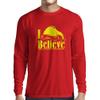 lepni.me Mens T Shirt I Believe in Santa Claus! Christmas Quote, Xmas Shirt (Large Red Yellow) view 1