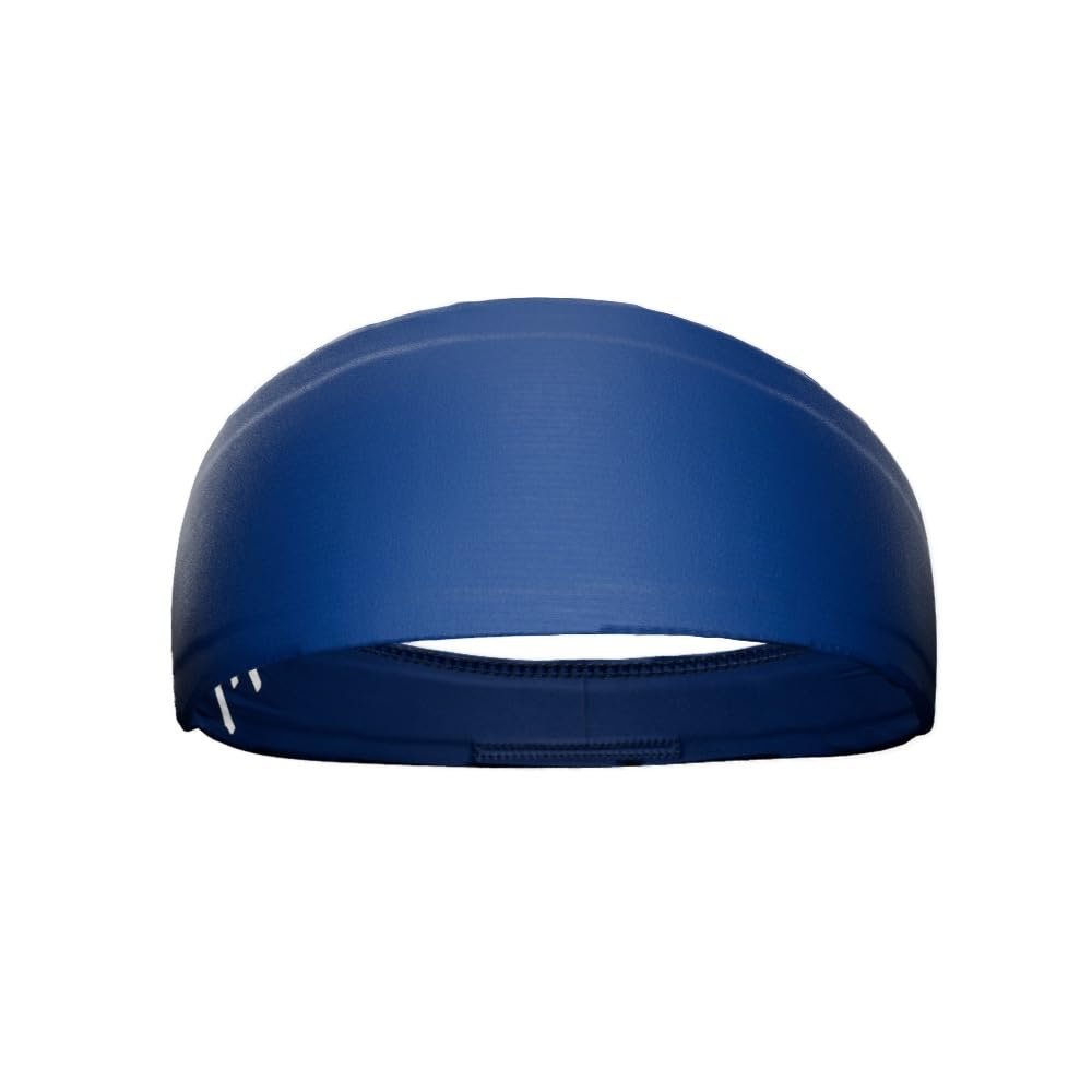 20+ Designs! Unisex Headband/Sweatband. Best for Sports, Fitness, Working Out, Yoga. Tapered Design. (Solid Navy)