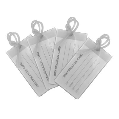 4 Packs Colorful Flexible Travel Luggage Tags for Baggage Bags/Suitcases - Name ID Labels Set for Travel - Light Gray