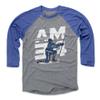500 LEVEL Auston Matthews 3/4 Sleeve T-Shirt (Baseball Tee, XXX-Large, Royal/Heather Gray) - Auston Matthews AM34 W WHT view 1