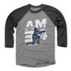 500 LEVEL Auston Matthews 3/4 Sleeve T-Shirt (Baseball Tee, XXX-Large, Black/Heather Gray) - Auston Matthews AM34 W WHT view 1