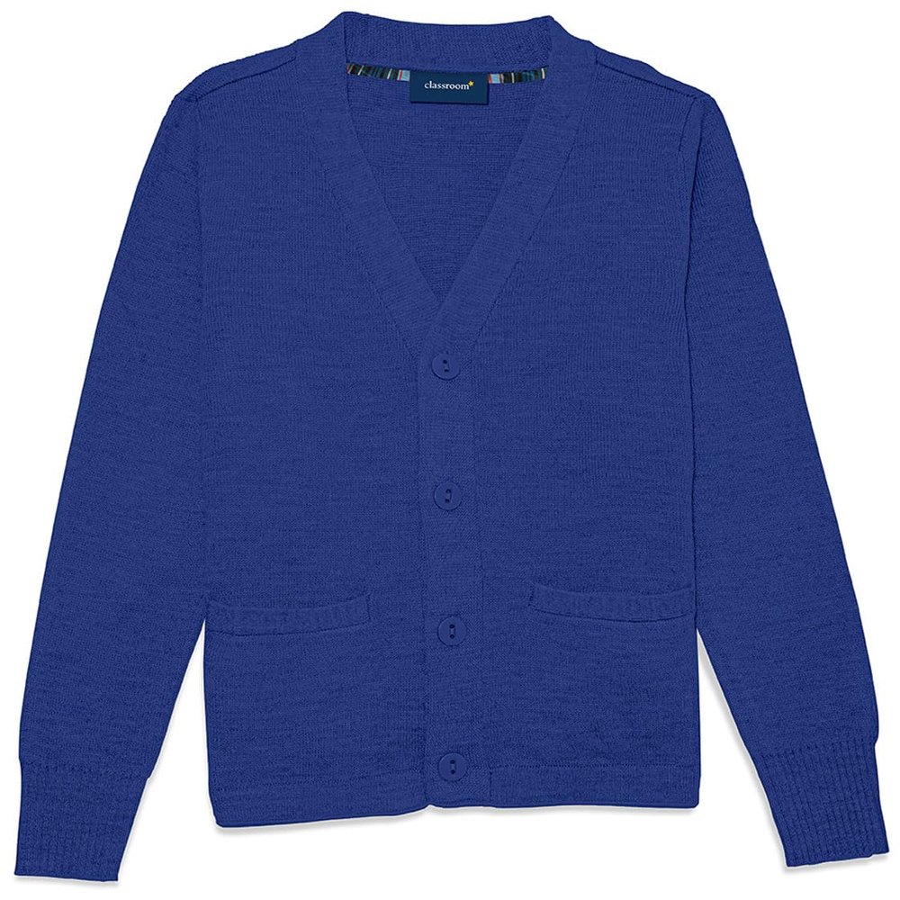 Classroom School Uniforms unisex child Cardigan Sweater, Royal Blue, Medium US