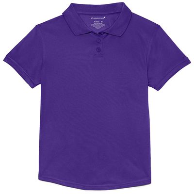 Classroom School Uniforms girls Fit Moisture Wicking Polo Shirt, Dark Purple, Large US