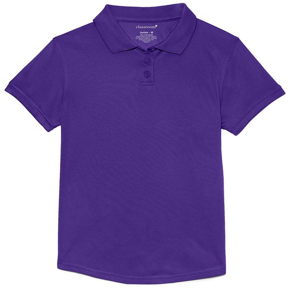 Classroom School Uniforms girls Fit Moisture Wicking Polo Shirt, Dark Purple, Large US