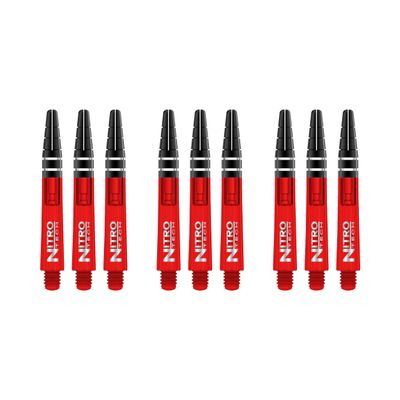 Red Dragon Nitrotech Short Shafts - Red - 3 Sets per Pack (9 shafts in Total) & Red Dragon Checkout Card