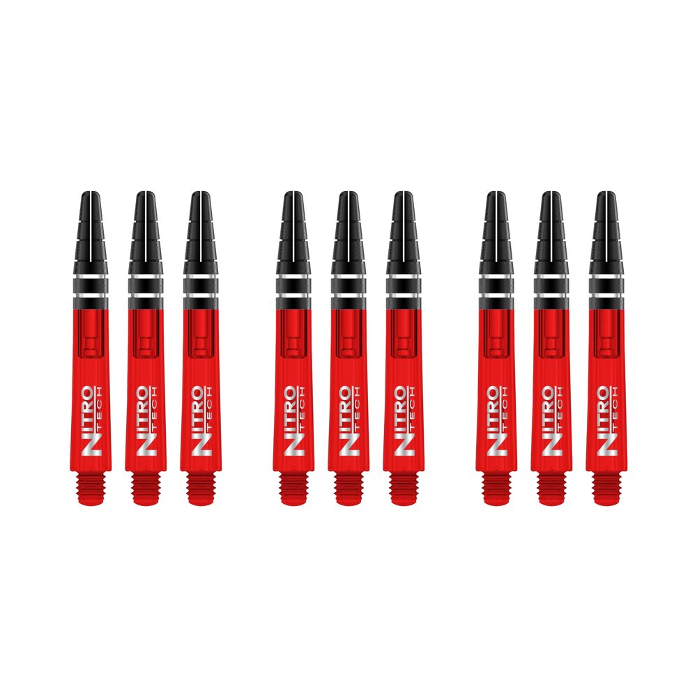 Red Dragon Nitrotech Short Shafts - Red - 3 Sets per Pack (9 shafts in Total) & Red Dragon Checkout Card