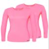 Adar Underscrubs for Women 2 Pack - Long Sleeve Underscrub Comfort Tee - 2902 - Neon Pink - XXS view 1