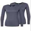 Adar Uniforms Underscrubs for Women 2 Pack - Long Sleeve Comfort Tee - 2902 - Pewter - XXS view 1