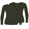 Adar Uniforms Underscrubs for Women 2 Pack - Long Sleeve Comfort Tee - 2902 - Olive - L view 1