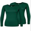 Adar Uniforms Underscrubs for Women 2 Pack - Long Sleeve Comfort Tee - 2902 - Hunter Green - 2X view 1