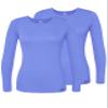 Adar Uniforms Underscrubs for Women 2 Pack - Long Sleeve Comfort Tee - 2902 - Ceil Blue - 3X view 1
