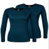 Adar Uniforms Underscrubs for Women 2 Pack - Long Sleeve Comfort Tee - 2902 - Caribbean Blue - 3X view 1