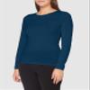 Adar Uniforms Underscrubs for Women 2 Pack - Long Sleeve Comfort Tee - 2902 - Caribbean Blue - 3X view 3