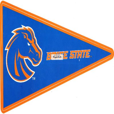 10 Inch BSU Broncos Logo Pennant Flag Boise State University Removable Wall Decal Sticker Art NCAA Home Room Decor 10 by 5 Inches
