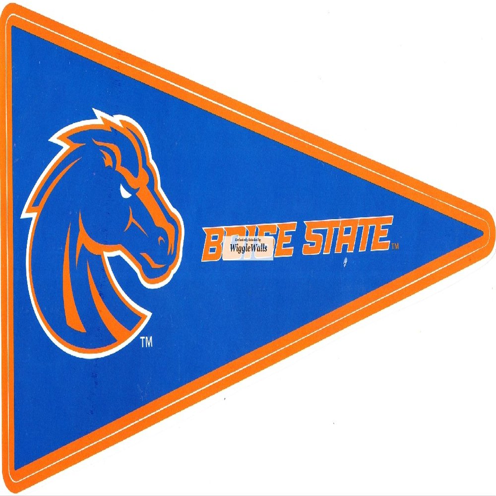 10 Inch BSU Broncos Logo Pennant Flag Boise State University Removable Wall Decal Sticker Art NCAA Home Room Decor 10 by 5 Inches
