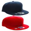 D&I Plain Flat Bill Visor Blank Snapback Hat Cap with Adjustable Snaps - 2 Pk - Nv, Red view 1