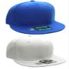 D&I Plain Flat Bill Visor Blank Snapback Hat Cap with Adjustable Snaps - 2 Pk - Wh, Ry view 1