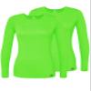 Adar Underscrubs for Women 2 Pack - Long Sleeve Underscrub Comfort Tee - 2902 - Neon Lime Green - XXS view 1