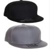 D&I Plain Flat Bill Visor Blank Snapback Hat Cap with Adjustable Snaps - 2 Pk - Bk, Light Gy view 1