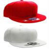 D&I Plain Flat Bill Visor Blank Snapback Hat Cap with Adjustable Snaps - 2 Pk - Wh, Red view 1