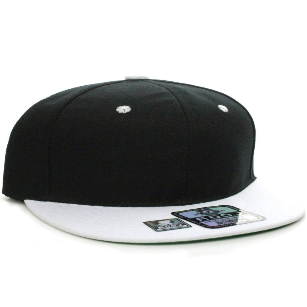 Diversity & Inclusion D&I. Plain Adjustable Snapback Hats Caps Flat Bill Visor - Black White