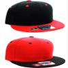 D&I Plain Flat Bill Visor Blank Snapback Hat Cap with Adjustable Snaps - 2 Pk - Red/Bk, Bk/Red view 1