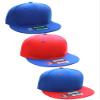 D&I Plain Flat Bill Visor Blank Snapback Hat Cap with Adjustable Snaps - 3 Pk - Red/Ry, Ry, Ry/Red view 1