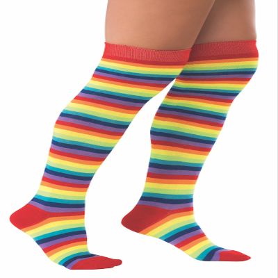 Rubie's Unisex-Adult's Rainbow Knee High Socks, Multicolor, One Size