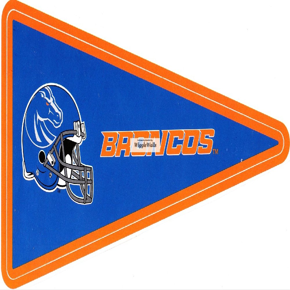 6 Inch BSU Broncos Logo Pennant Flag Boise State University Removable Wall Decal Sticker Art NCAA Home Room Decor 6 1/2 by 3 1/2 Inches