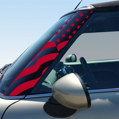 US Flag Pillar Vinyl Decals for 2nd Gen MINI Cooper R55 R56 R57 - Set of 2 - Choose Color - [RED]