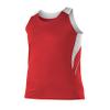 Alleson Athletic Girls Loose Fit Track Tank, Scarlet/White, Small view 1