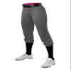 Alleson Athletic Fastpitch Softball Pants for Women. Low Rise Double Knit Charcoal Softball Pants Made with Stretch Knit Polyester (Style 615PSW) Large view 1
