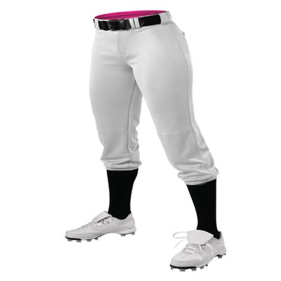 Alleson Athletic Girl's Fastpitch/Softball Speed Premium Pant, White, S