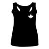 0085. Canadian Maple Leaf Flag Canada Pride Vintage Women's Tank Top Racerback (Black, Small) view 1