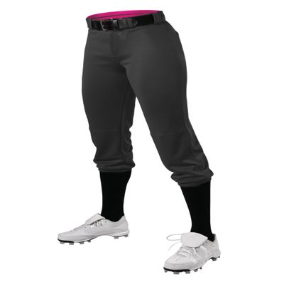 Alleson Athletic Girl's Fastpitch/Softball Speed Premium Pant, Black, S