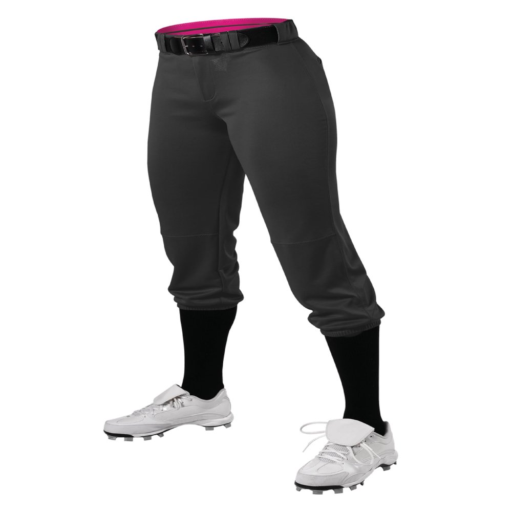 Alleson Athletic Girl's Fastpitch/Softball Speed Premium Pant, Black, S