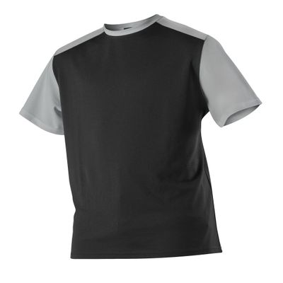 Alleson Athletic Men's Mock mesh Baseball Jersey, Black/Silver, Large