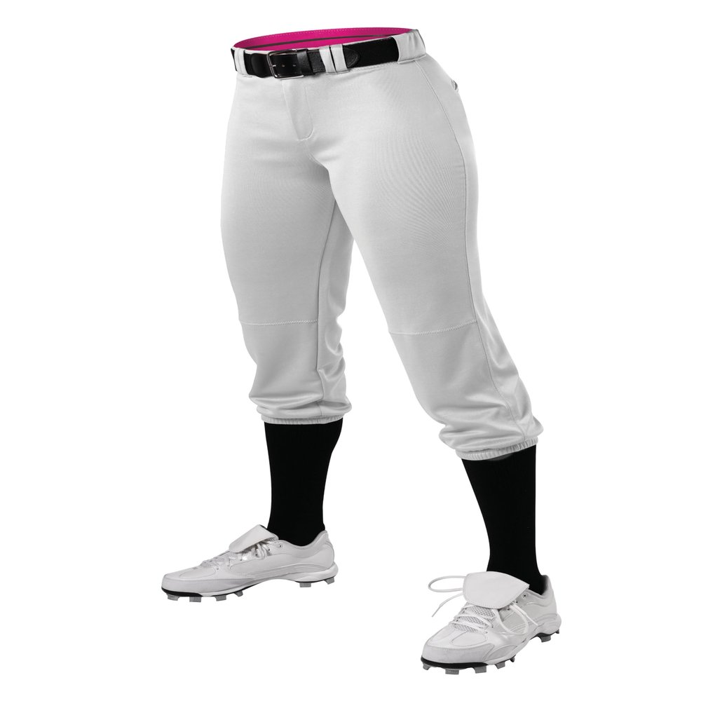Alleson Athletic Women's Fastpitch/Softball Belted Speed Pant  Moisture-Wicking, Durable Fabric, and Pro-Style Fit, White, Large