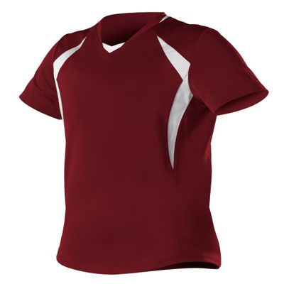 Alleson Athletic Women's Plaited Knit Fast Pitch Softball Jersey, Cardinal/White, Small