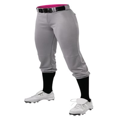 Alleson Athletic Girl's Fastpitch/Softball Speed Premium Pant, Grey, XL