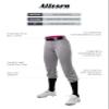Alleson Athletic Girl's Fastpitch/Softball Speed Premium Pant, Grey, XL view 3