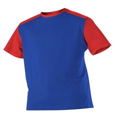 Alleson Athletic Men's Mock mesh Baseball Jersey, Royal/Scarlet, Small