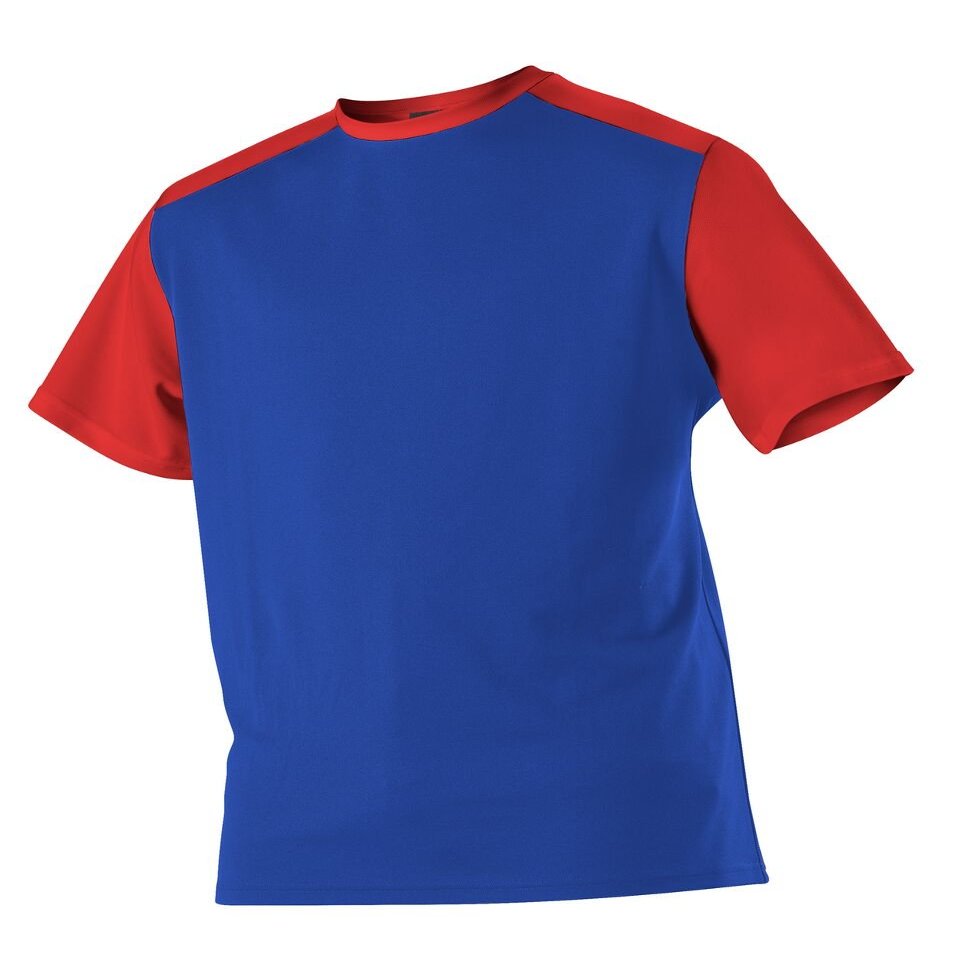 Alleson Athletic Men's Mock mesh Baseball Jersey, Royal/Scarlet, Small